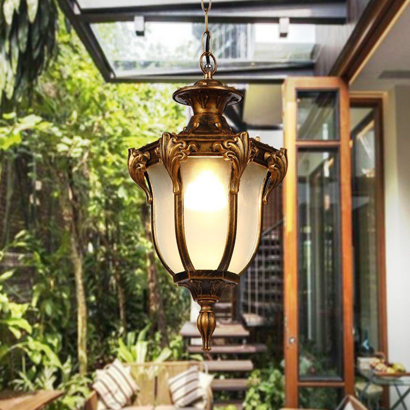 Outdoor Lighting Restaurant - American Outdoor Pendant Lights Waterproof Balcony