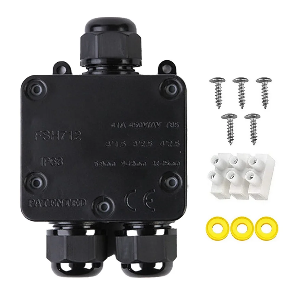 Outdoor Lighting Electrical Box - Ip68 Waterproof 3 Way Junction Box