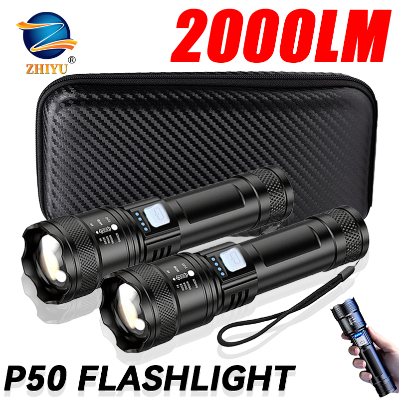 Outdoor Lighting Quality - Tactical LED Flashlight 2000LM USB Rechargeable