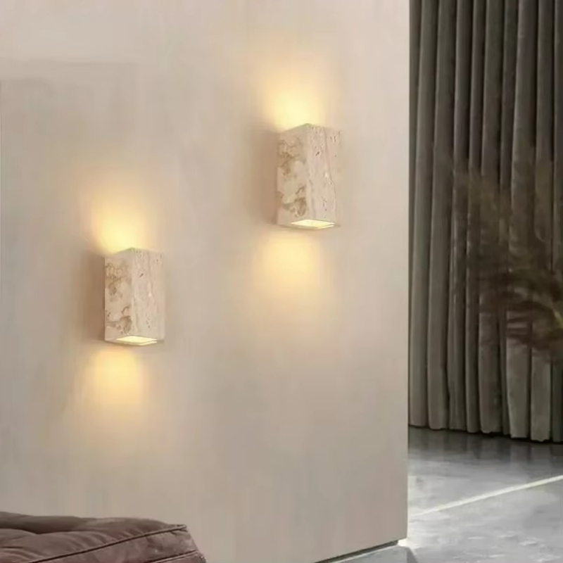 Yellow Travertine Stone Wall M - Outdoor Lighting Restaurant 评论和价格