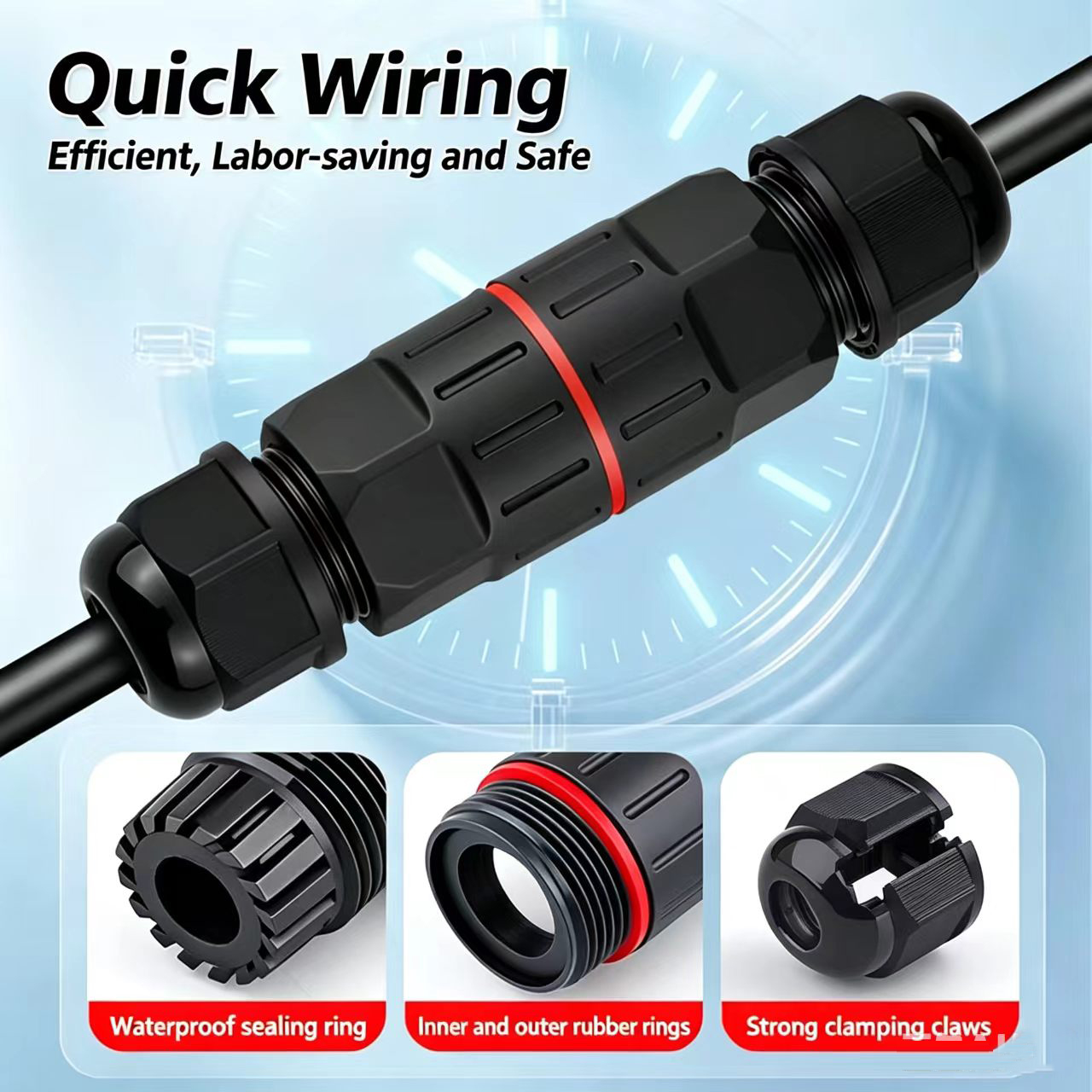 1Pc 2 Pin 3 Pin Wire Connector - Outdoor Lighting Electrical Box 评论和价格