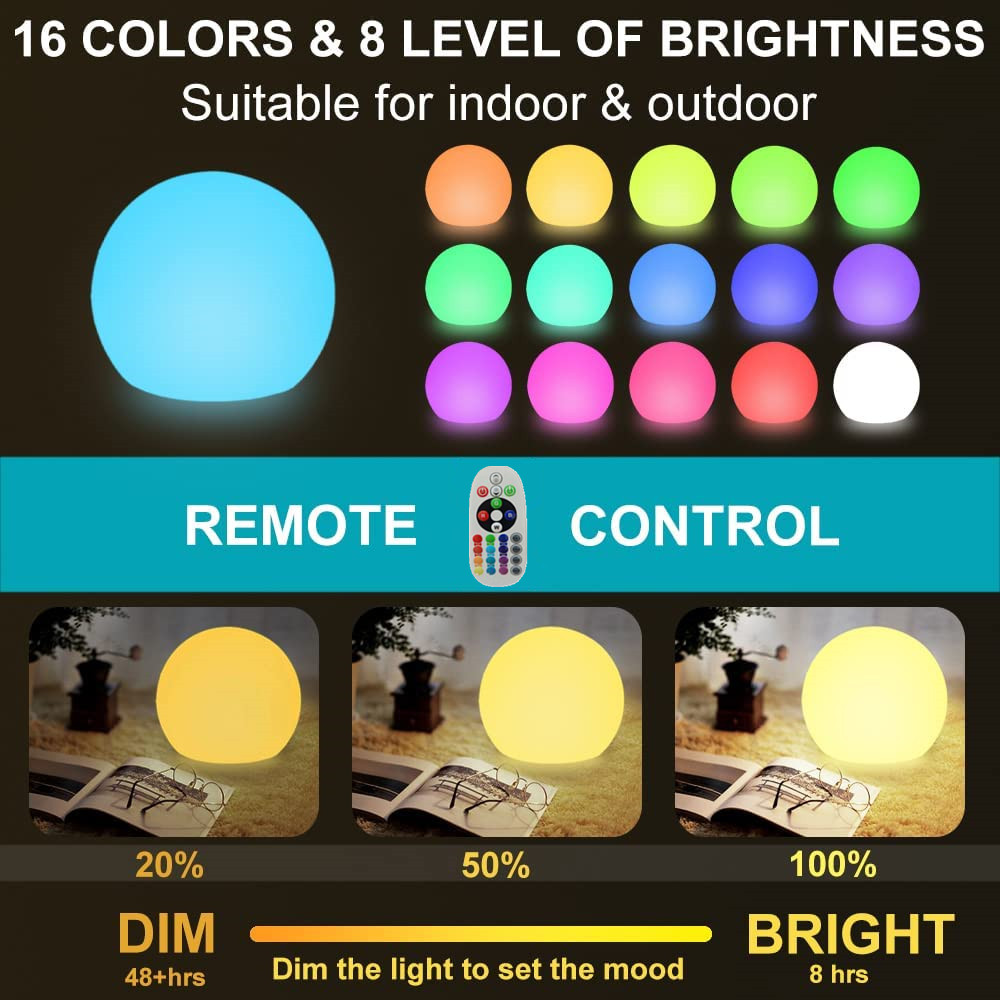 Rechargeable LED Glowing Ball  - Outdoor Lighting In Ground 评论和价格