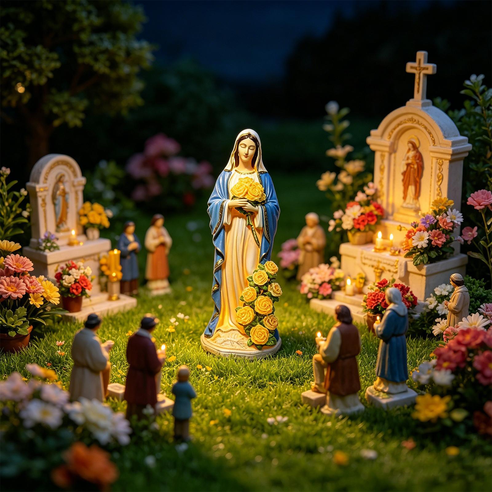 Virgin Mary Solar Statue Garde - Outdoor Lighting Quality 评论和价格