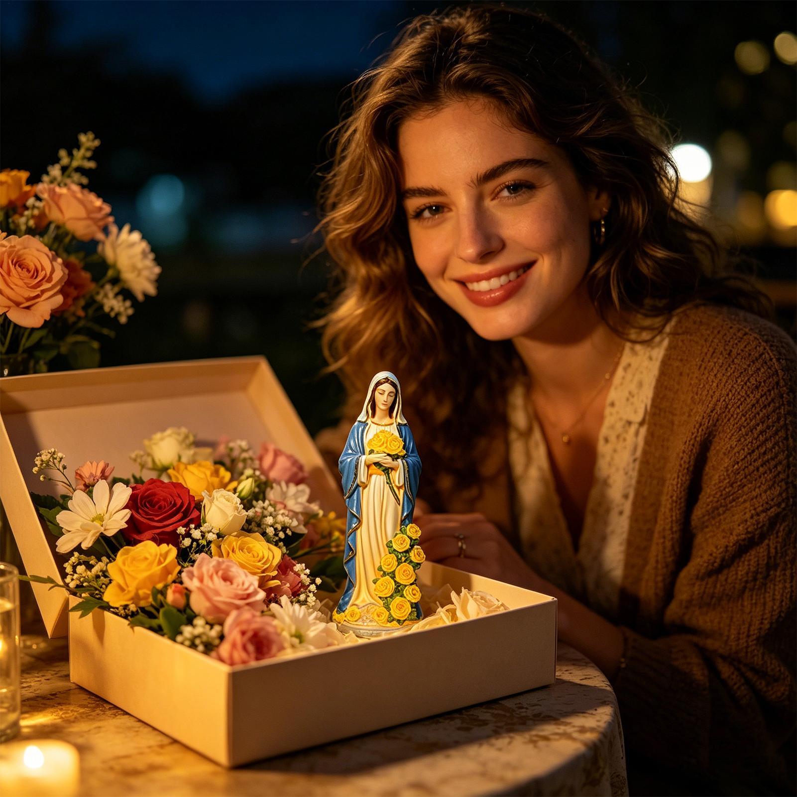 Virgin Mary Solar Statue Garde - Outdoor Lighting Quality 评论和价格