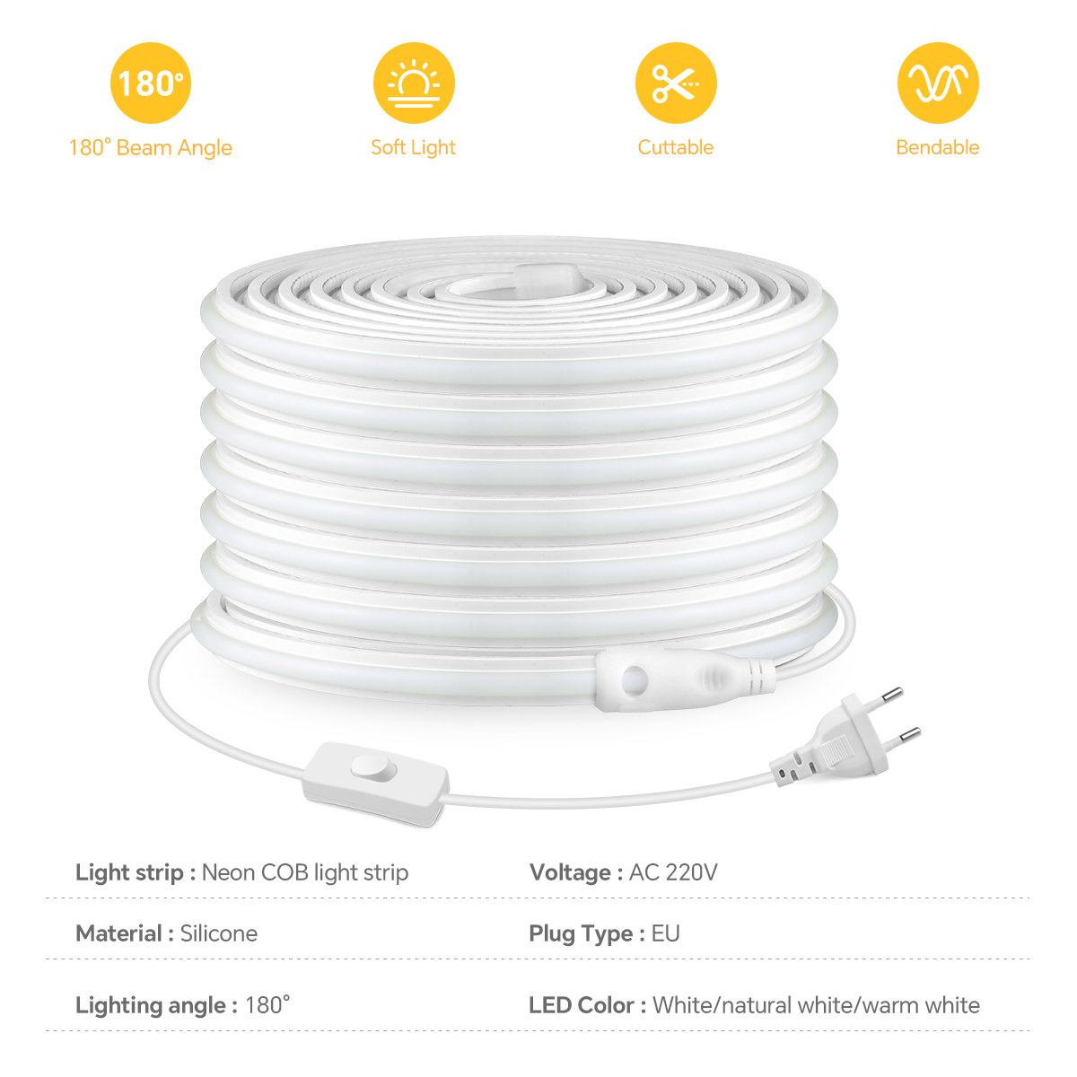 220V COB Led Strip High Densit - Outdoor Lighting Restaurant 评论和价格