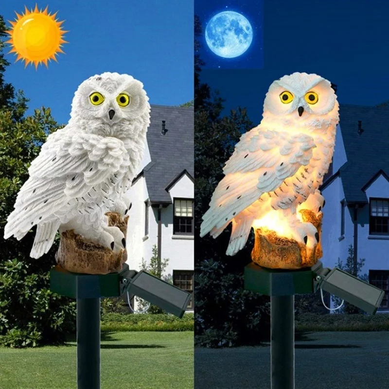Solar Owl Statue Garden Light  - Outdoor Lighting In Ground 评论和价格