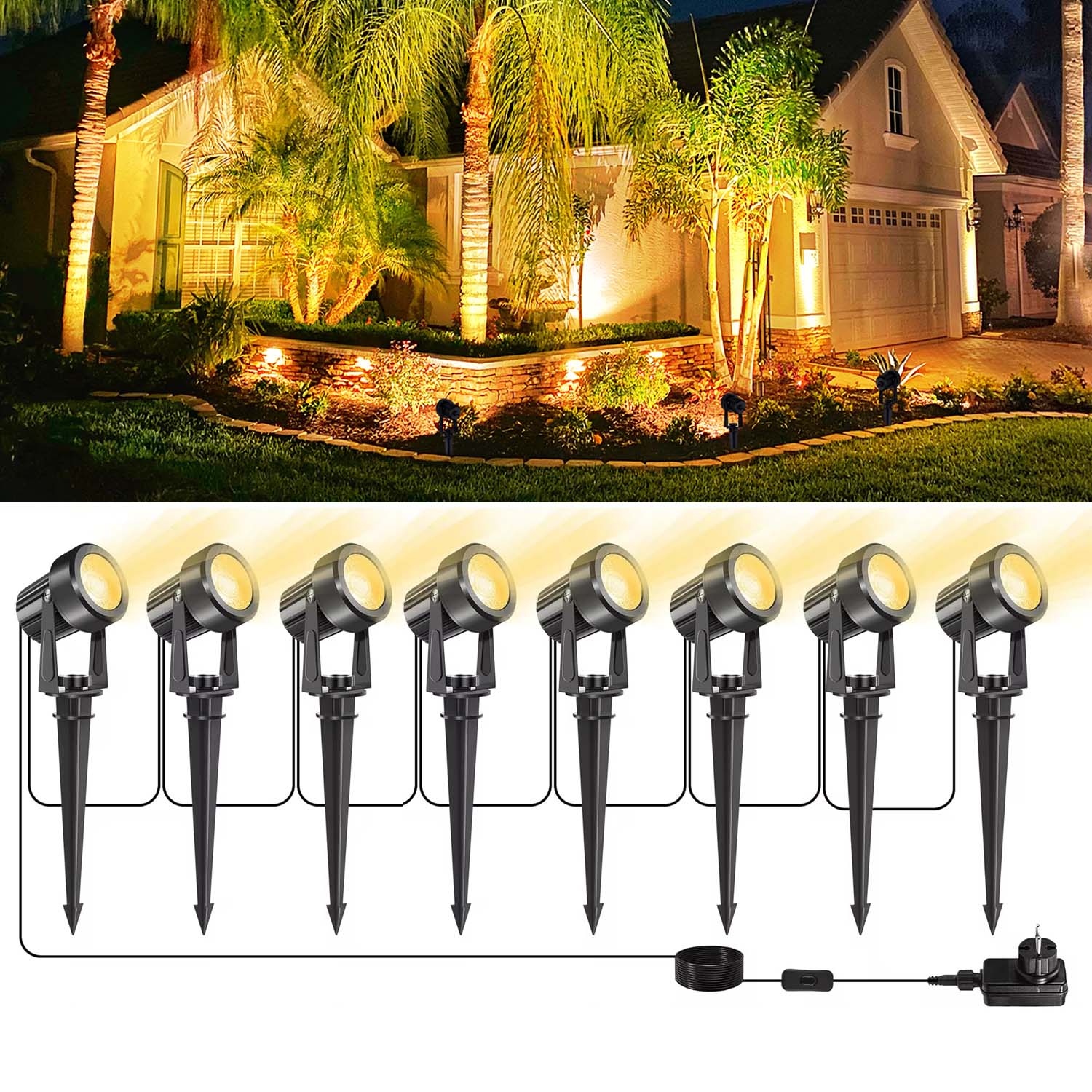 8LEDS 3000K Outdoor Spotlight  - Outdoor Lighting Uk 评论和价格